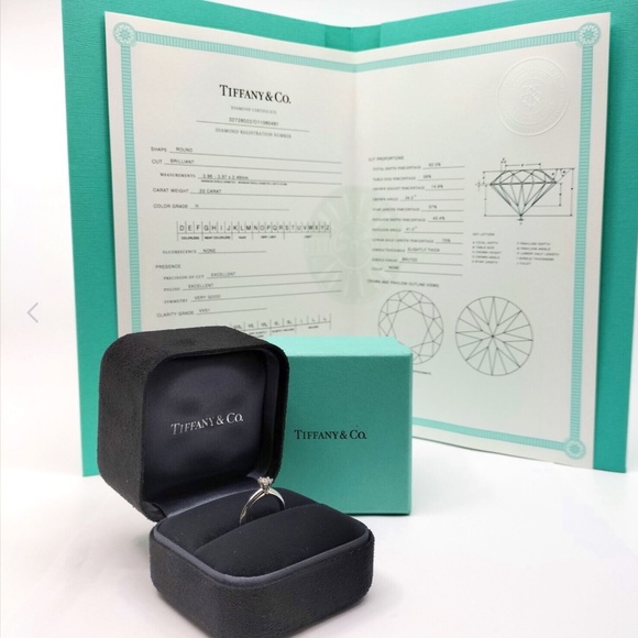 Tiffany & Co. Jewelry - SOLD 🔥Tiffany & Co .23 PlatinumDiamond Solitaire Engagement Laser  VVS1 EX